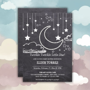 Invitación Chalkboard Twinkle Twinkle Little Star Baby Shower