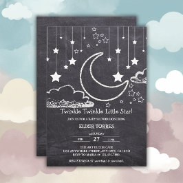 Invitación Chalkboard Twinkle Twinkle Little Star Baby Shower