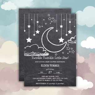 Invitación Chalkboard Twinkle Twinkle Little Star Baby Shower