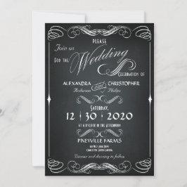 Invitación Chalkboard Vintage audaz Typography Boda Frame