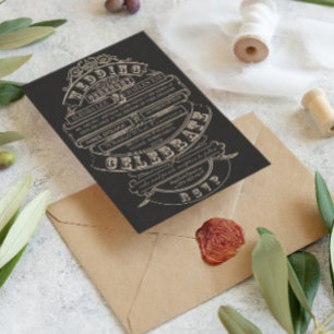 Invitación Chalkboard Vintage Boda de tipografía moderna