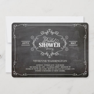 Invitación Chalkboard Vintage Moda Flouridal Bridal Shower