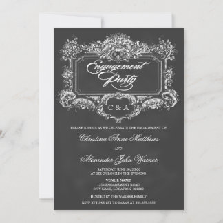 Invitación Chalkboard Vintage Ornamagement Party