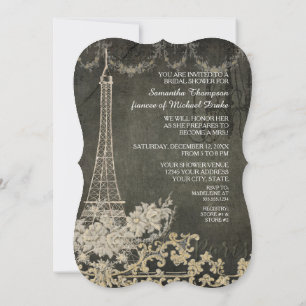 Invitación Chalkboard Vintage Paris Paridal Shower