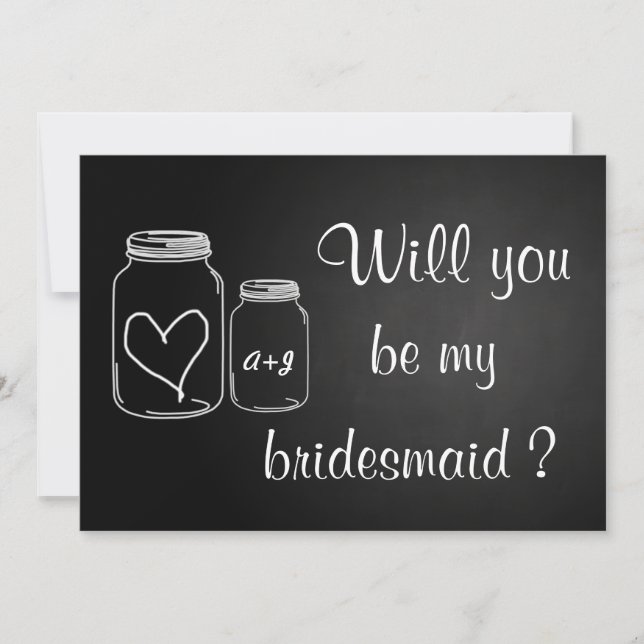 Invitación Chalkboard Vintage ¿Serás Mi Novia? (Anverso)