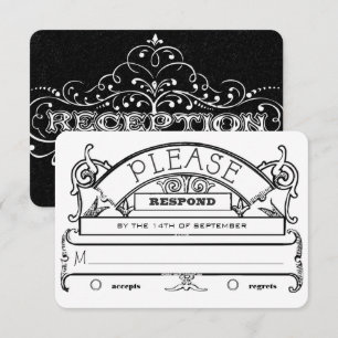 Invitación Chalkboard Vintage Typografía moderna Wedding RSVP