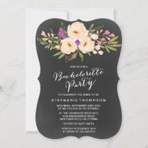 Chalkboard Watercolor Anemones Bachelorette Party