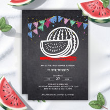 Chalkboard Watermelon Drawing Baby Shower