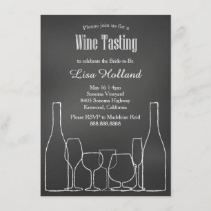 Invitación Chalkboard Wine Tasting Bridal Weddal Shower