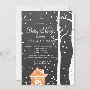 Invitación Chalkboard wonderland rústica ducha de bebé