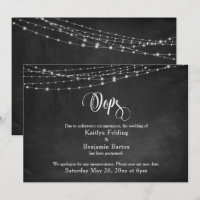Chalkboard y luces pospusieron Humor Boda "Oops"