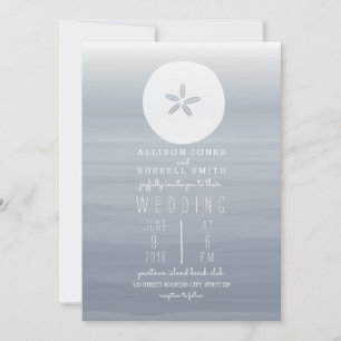 Invitación Chambray color agua + Boda de arena