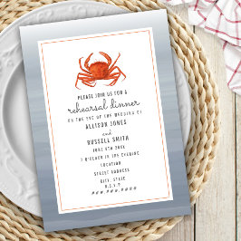 Invitación Chambray Crab Boda ensayo Cena