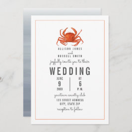 Invitación Chambray Crab Pinstripe Boda
