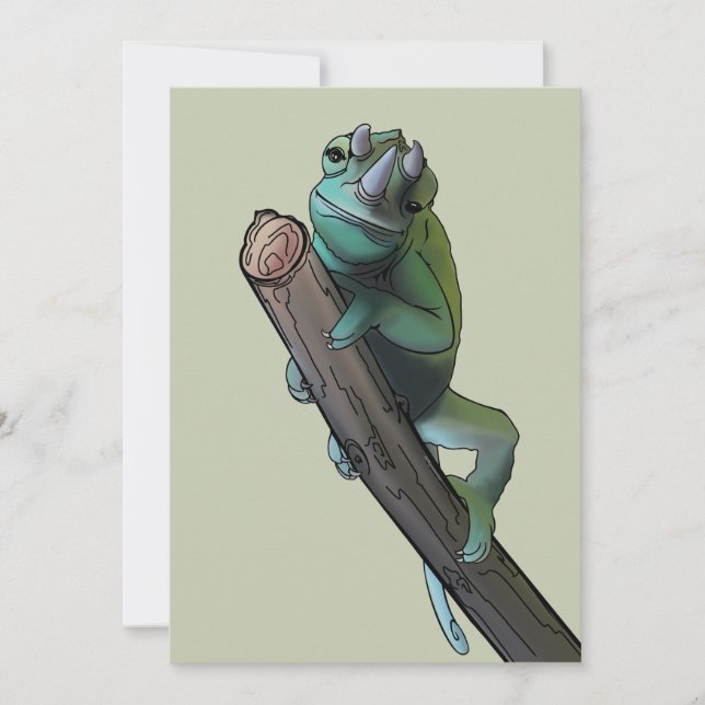 Invitación Chameleon de Cute Jackson (Anverso)