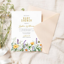 Chamomile y Eucalyptus Wildflowers Baby Shower