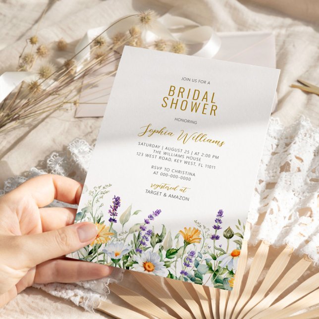 Invitación Chamomile y Eucalyptus Wildflowers Ducha de novias (Subido por el creador)