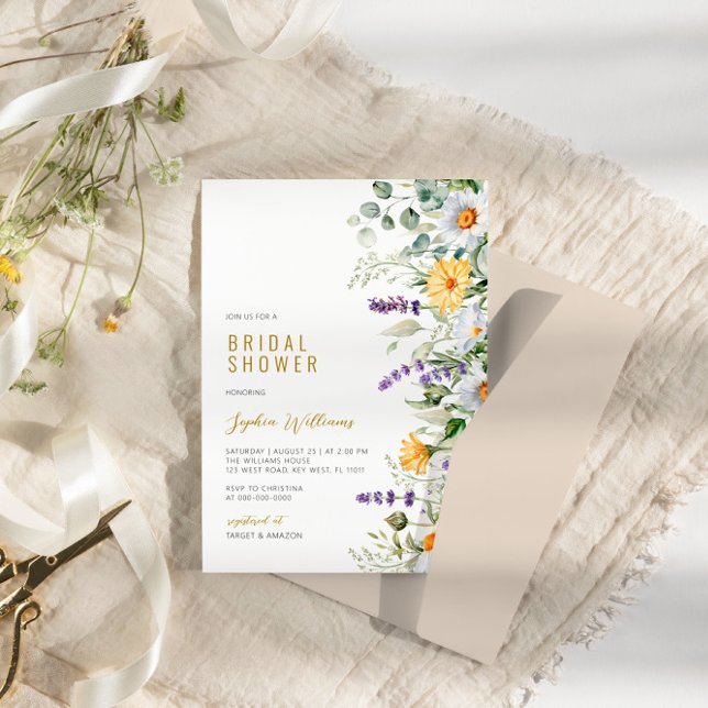 Invitación Chamomile y Eucalyptus Wildflowers Ducha de novias (Subido por el creador)