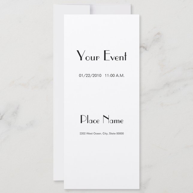 Invitación Champagne 4x9.25 (Anverso)