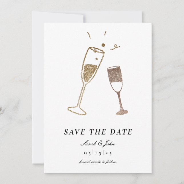 Invitación Champagne Caprichoso Salva la Fecha (Anverso)