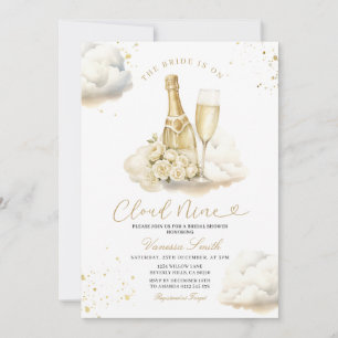 Invitación Champagne Cloud Nine Despedida de Soltera Elegante