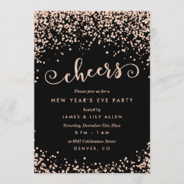 Invitación Champagne Confetti Dots New Years Eve Fiesta