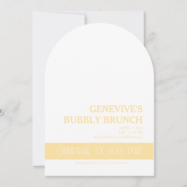 Invitación Champagne Coquette (Anverso)