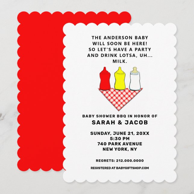 Invitación Champagne de Bebé para Parejas (Anverso / Reverso)