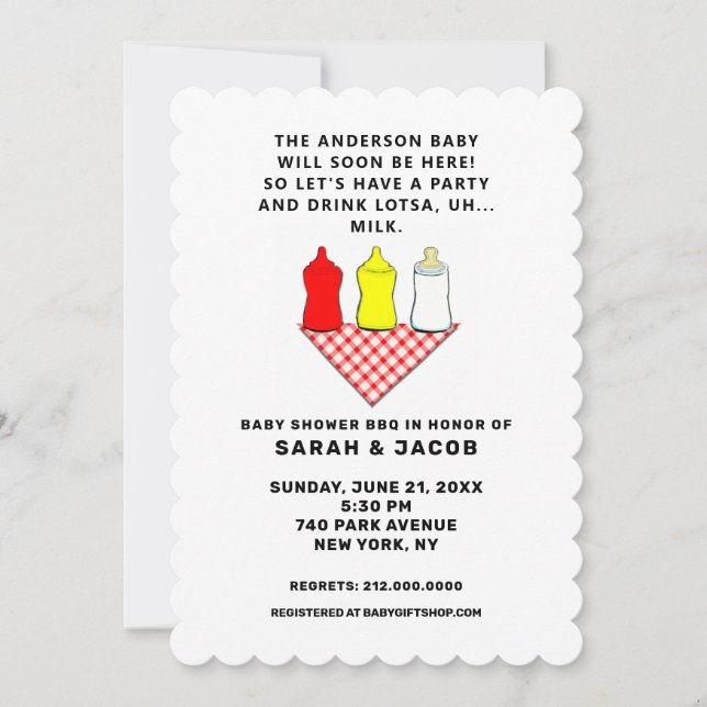 Invitación Champagne de Bebé para Parejas (Anverso)