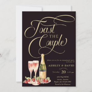 Invitación Champagne de oro Tosta Parte de compromiso
