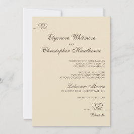 Invitación Champagne Elegant Chic Calligraphy Wedding