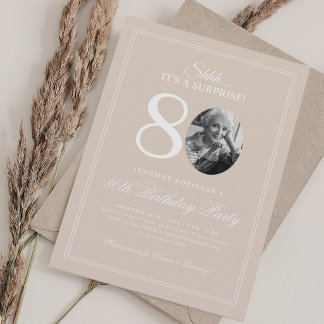 Invitación Champagne | Fiesta de cumpleaños sorpresa 80