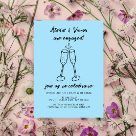 Invitación Champagne Glasses celebra la fiesta de compromiso 