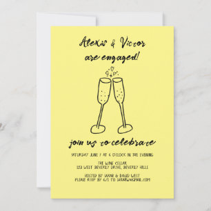 Invitación Champagne Glasses celebra la fiesta de compromiso 