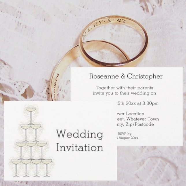 Invitación Champagne Glasses Wedding (Subido por el creador)