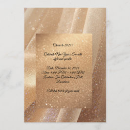 Invitación Champagne Glow New Year 2025 Invitation – Editable