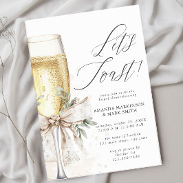 Invitación Champagne Let's Toast Winter Bridal Shower