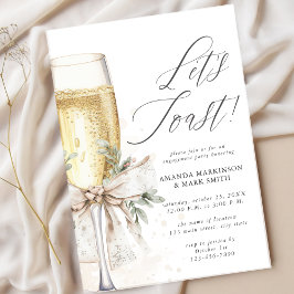 Invitación Champagne Let's Toast Winter Engagement