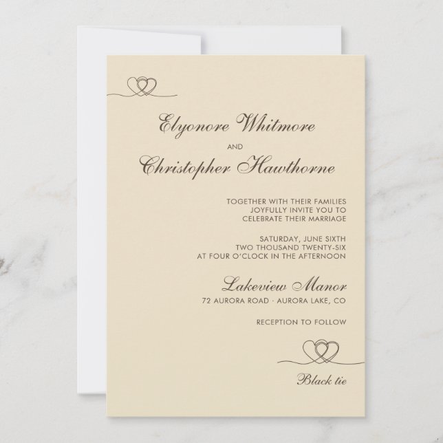 Invitación Champagne Modern Chic Mix and Match Wedding (Anverso)