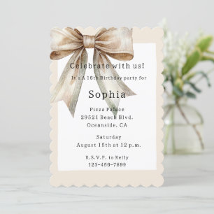 Invitación Champagne Moss cumple 16 años