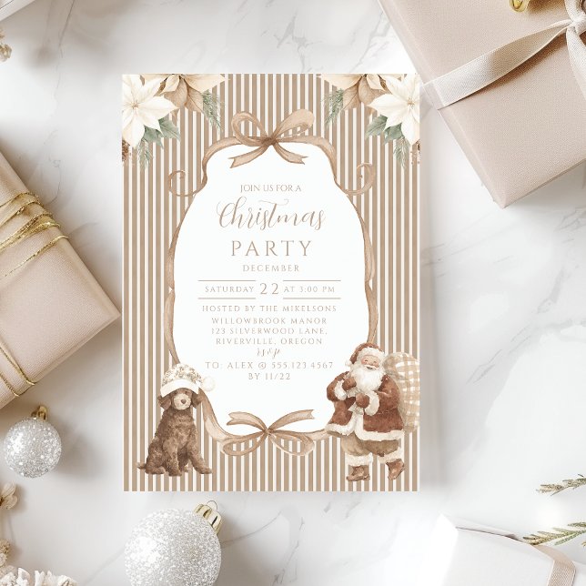 Invitación Champagne Poinsettia Christmas (Subido por el creador)