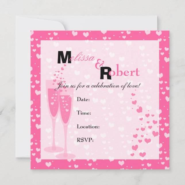 Invitación ¡Champagne rosa! (Anverso)