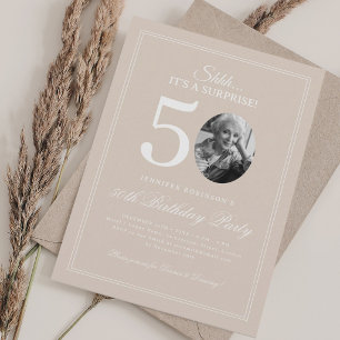 Invitación Champagne Sorpresa elegante cumpleaños 50