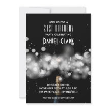 Champagne Sparkle 21st Birthday Party Invitation