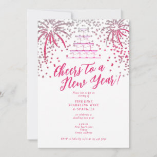 Invitación Champagne Tower Año Nuevo Eve Cena Cóctel Bash