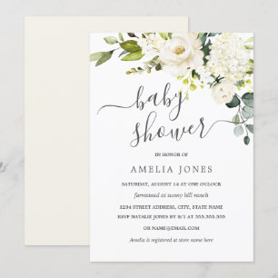 Invitación Champagne Watercolor Floral Baby Shower
