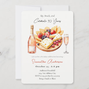 Invitación Champagne y charcutería Cumpleaños 50º Brindis, Ap