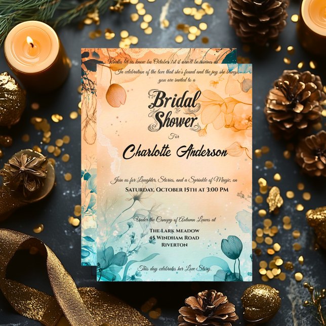 Invitación Champagne y el azul turbio con ducha de novia de e (Subido por el creador)
