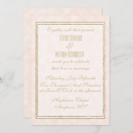 Invitación Champagne y Gold Elegant Wedding