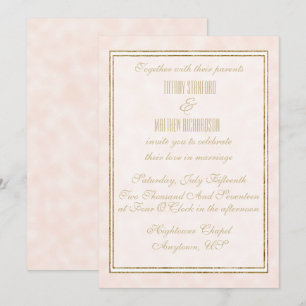 Invitación Champagne y Gold Elegant Wedding